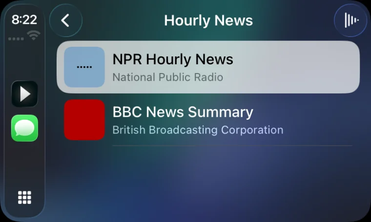 Hourly News on CarPlay