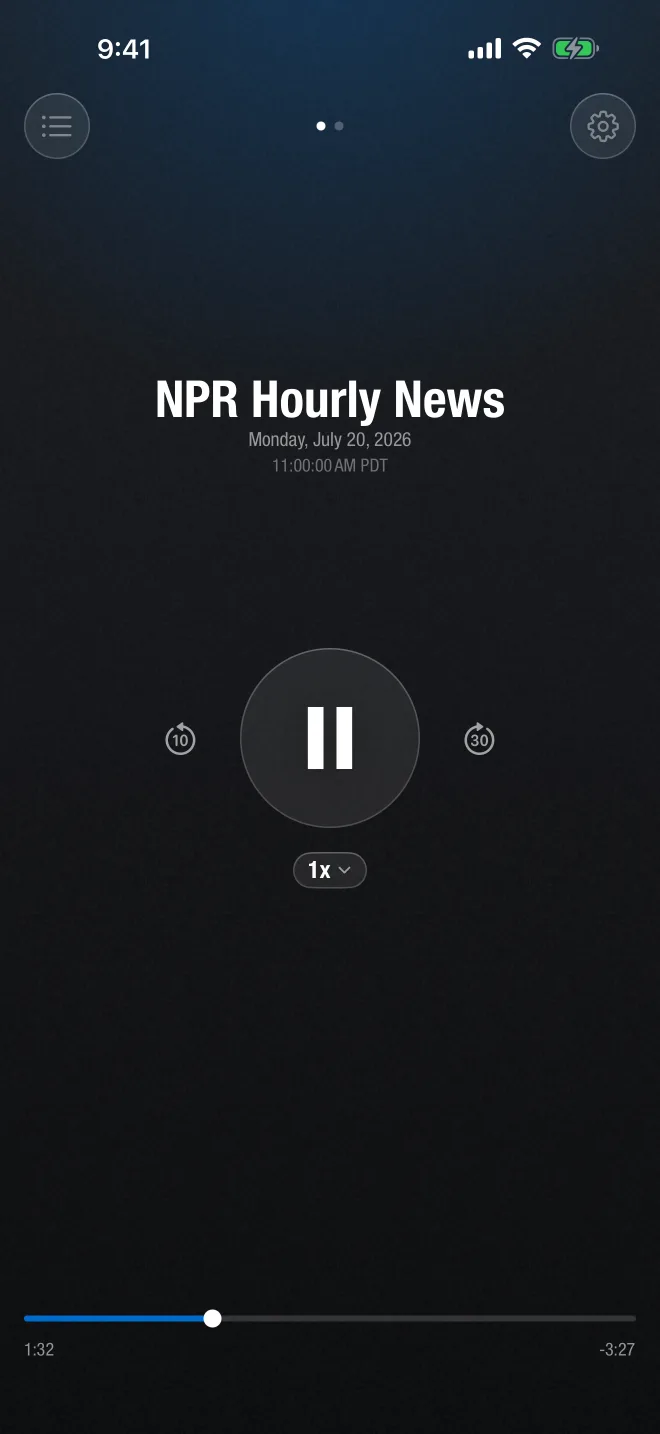 Hourly News on iPhone